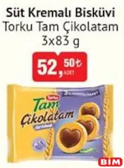 TORKU TAM ÇİKOLATAM SÜT KREMALI BİSKÜVİ 3X83 G